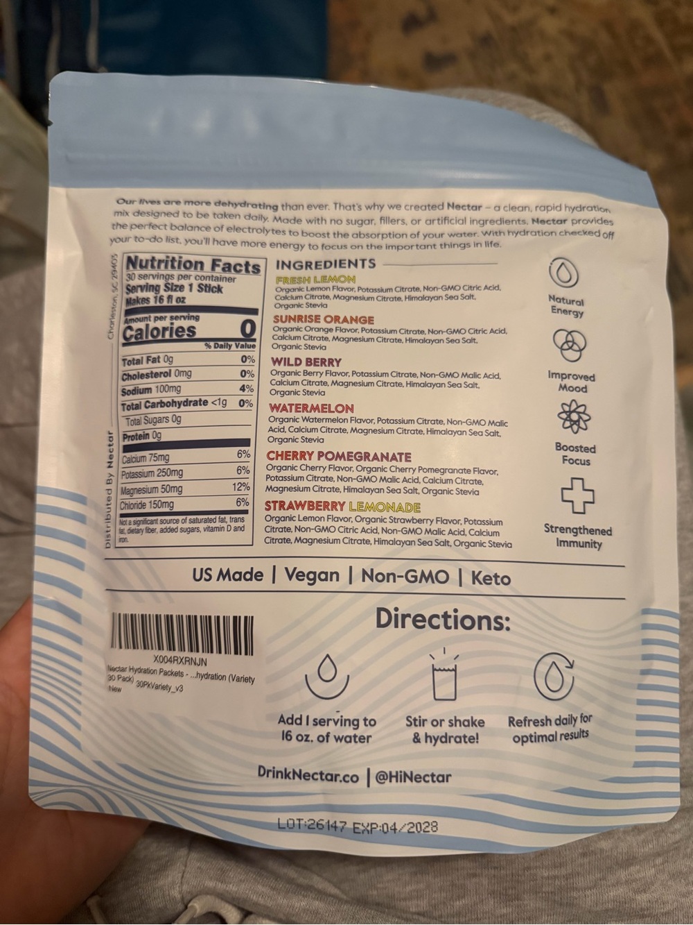 Nectar Hydration (2 packs!) Variety & Strawberry Lemonade - Picture 2 of 4